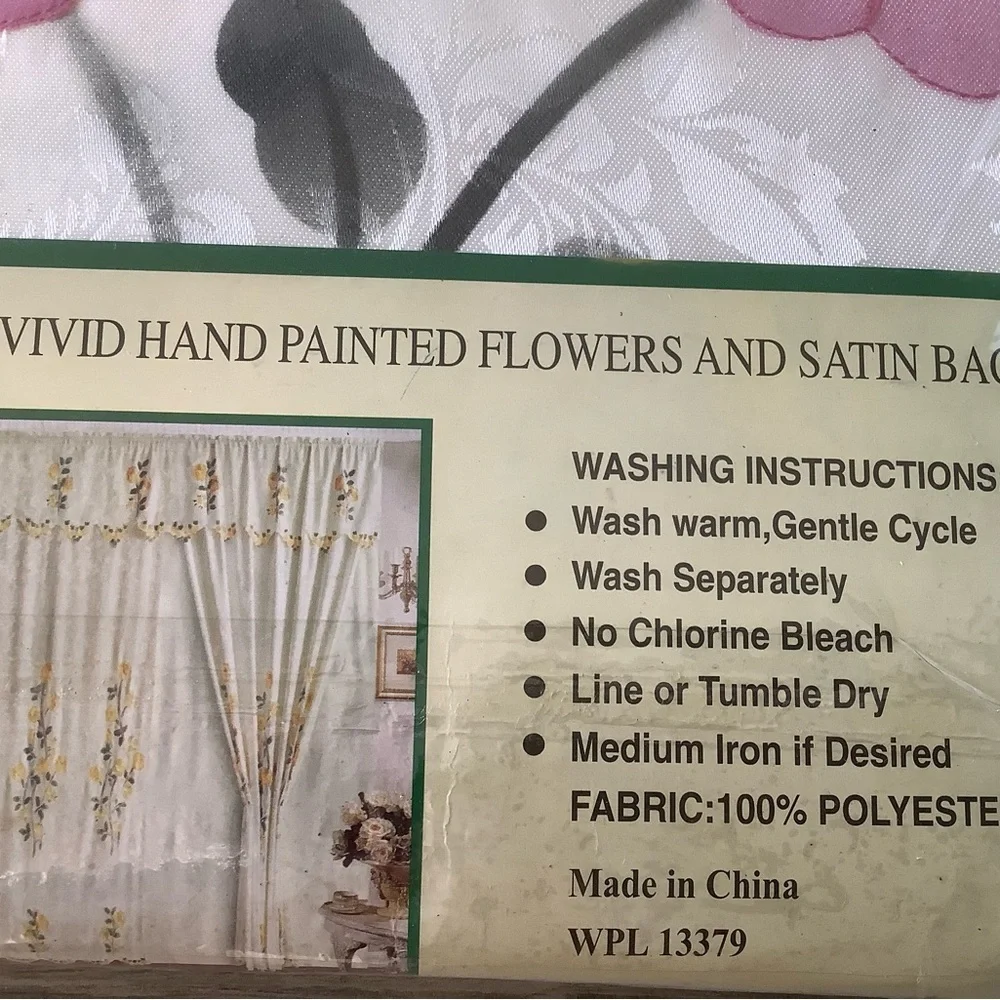 RT designer collection jacquard panel with embroidered flowers and satin backing